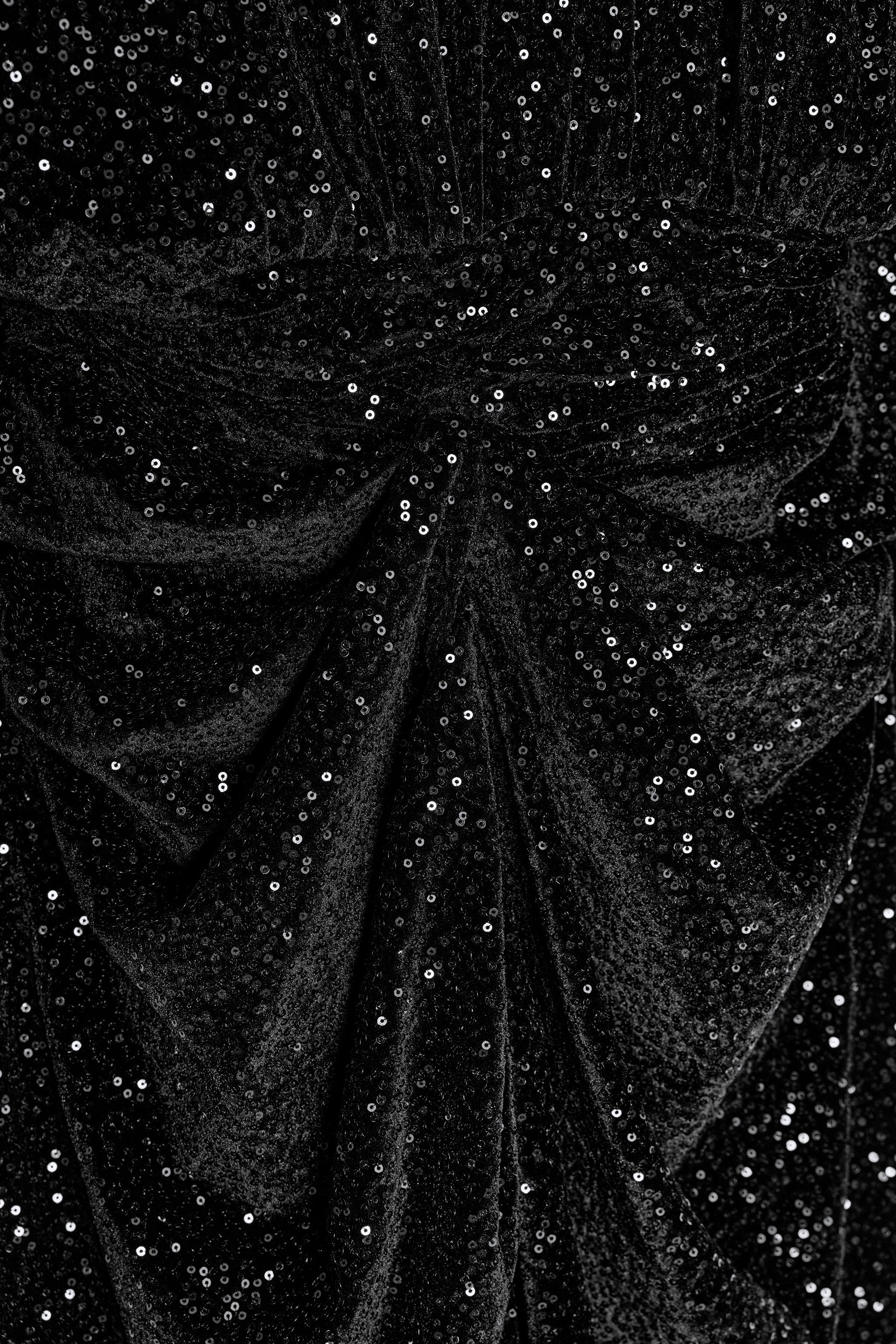 ZW COLLECTION SEQUIN SHOULDER PAD DRESS